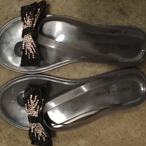 Jelly flip flop with bows